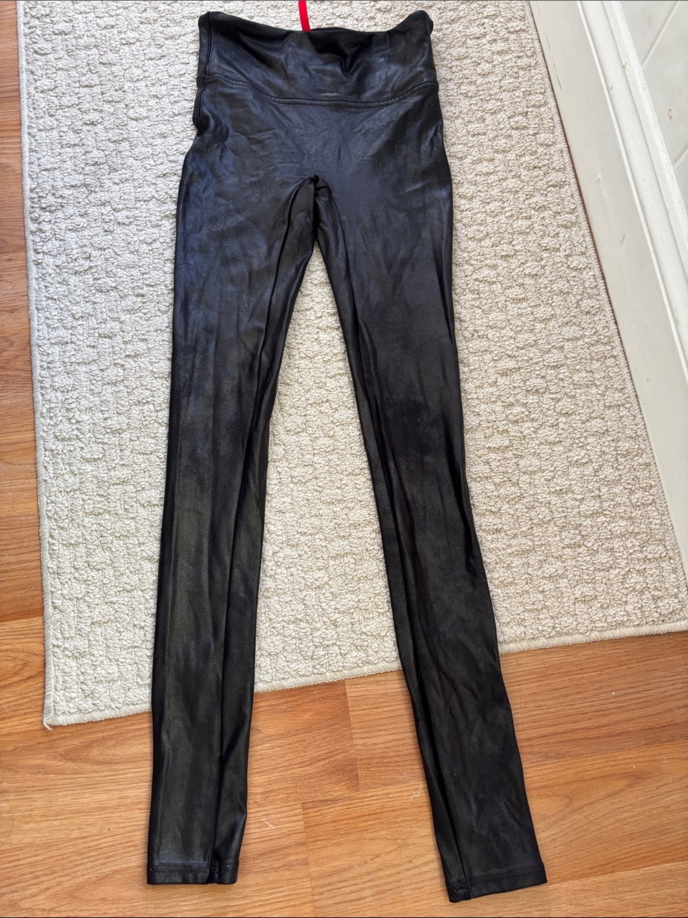 High-Waist Black Faux Leather Women’s Leggings